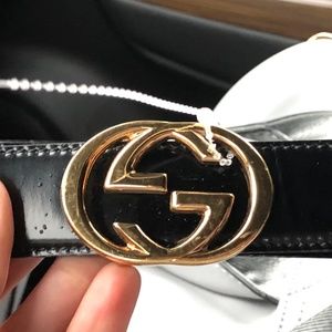 GUCCI Patent leather belt